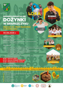 Plakat: program Gminnych Dożynek w Brańszczyku 30 sierpnia 2026
